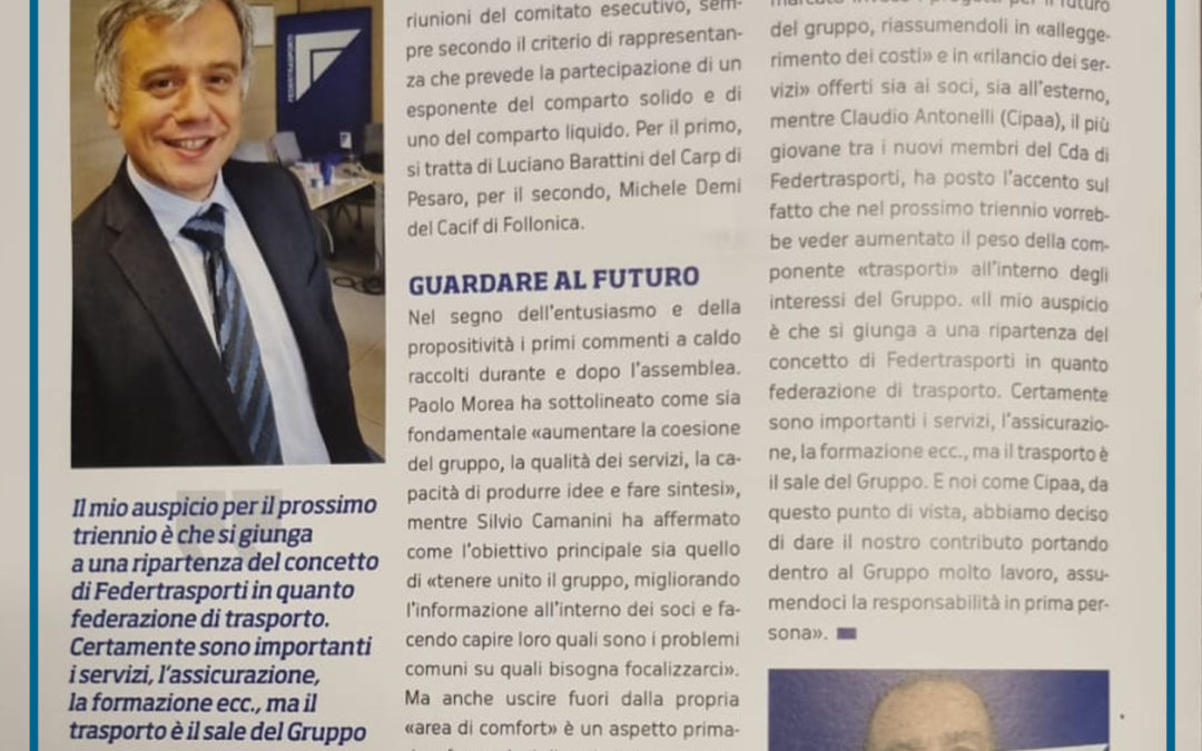 Complimenti al collega Claudio Antonelli: nuovo membro CDA di Federtrasporti.